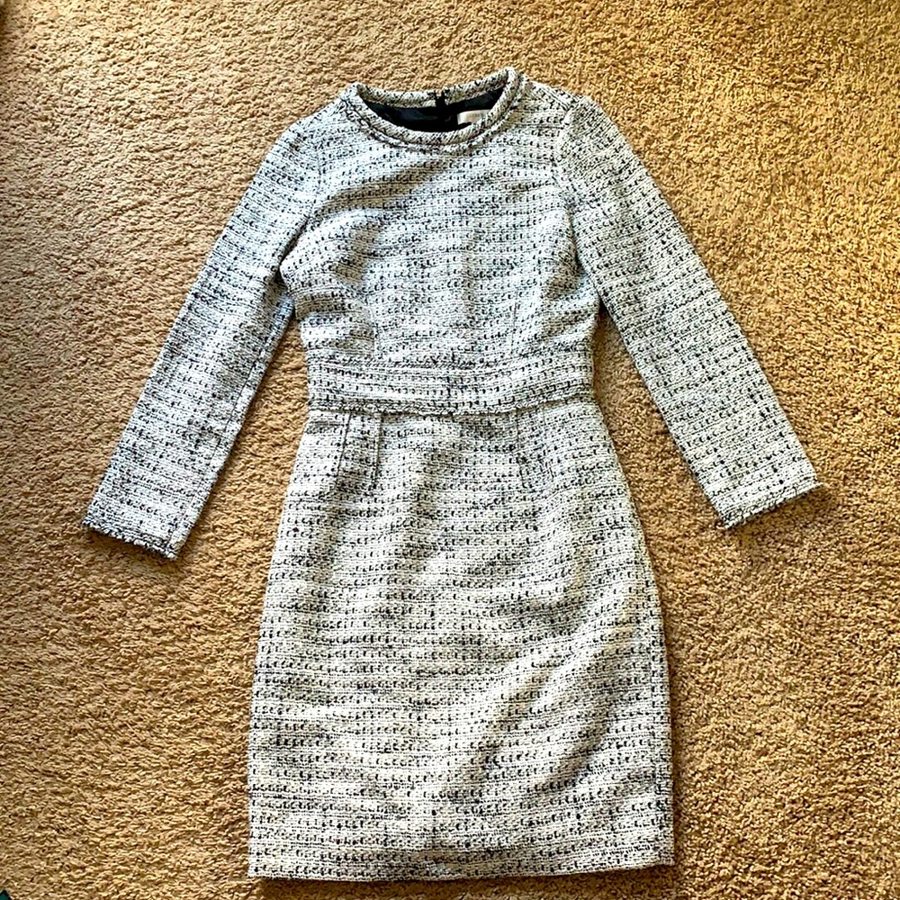 Jcrew tweed grey dress size 0